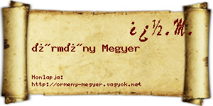 Örmény Megyer névjegykártya